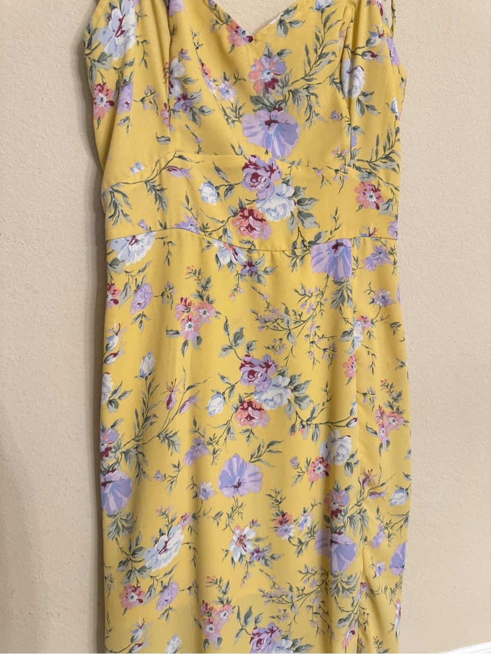 Abercrombie & Fitch Y2K Sun Dress Yellow Floral Prairie Cottage Size S Chiffon - Picture 5 of 15